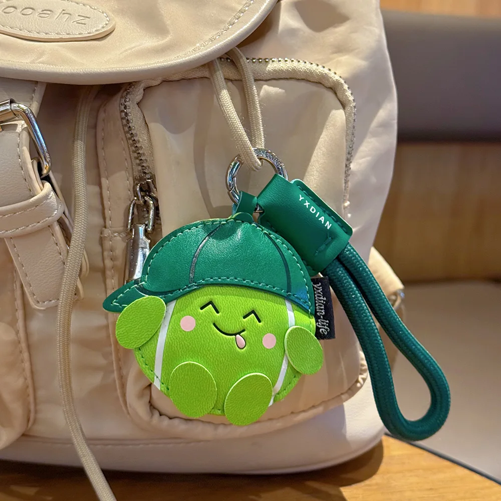Leather Badminton Keychain - Cute Tennis & Ping Pong Bag Charm, Creative Sports Gift Pendant, Adorable Car Key Pendant Gift