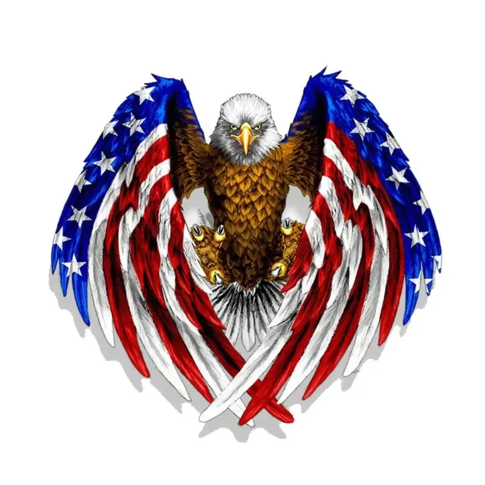 

Funny USA Bald Eagle American Flag Car Sticker Automobiles Motorcycles Exterior Accessories PVC Decals for