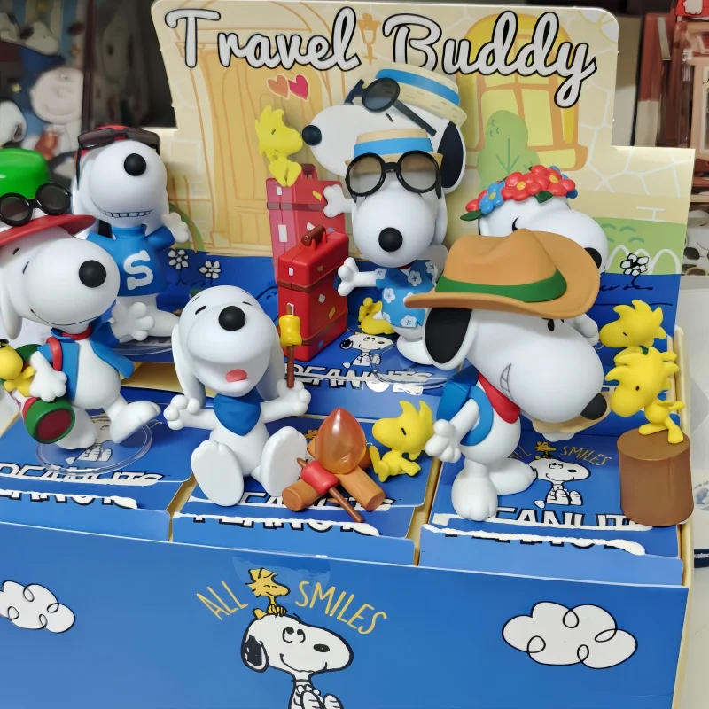 Peanut Anime Snoopy Travel Companion Series Blind Box Static Doll Decor Collection Surrounding Puppies Bag Hanging Toy Kids Gift view 3