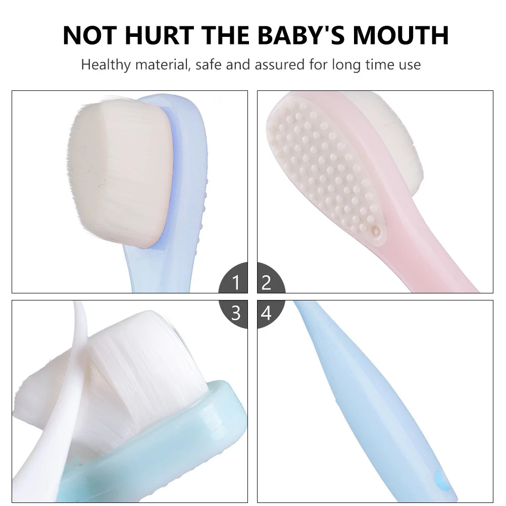 

2 шт. детская зубная щетка с мягкой щетиной, детская щетка для кормления зубов, эргономичный мультяшный дизайн, удобная чистка, уход за зубами младенцев