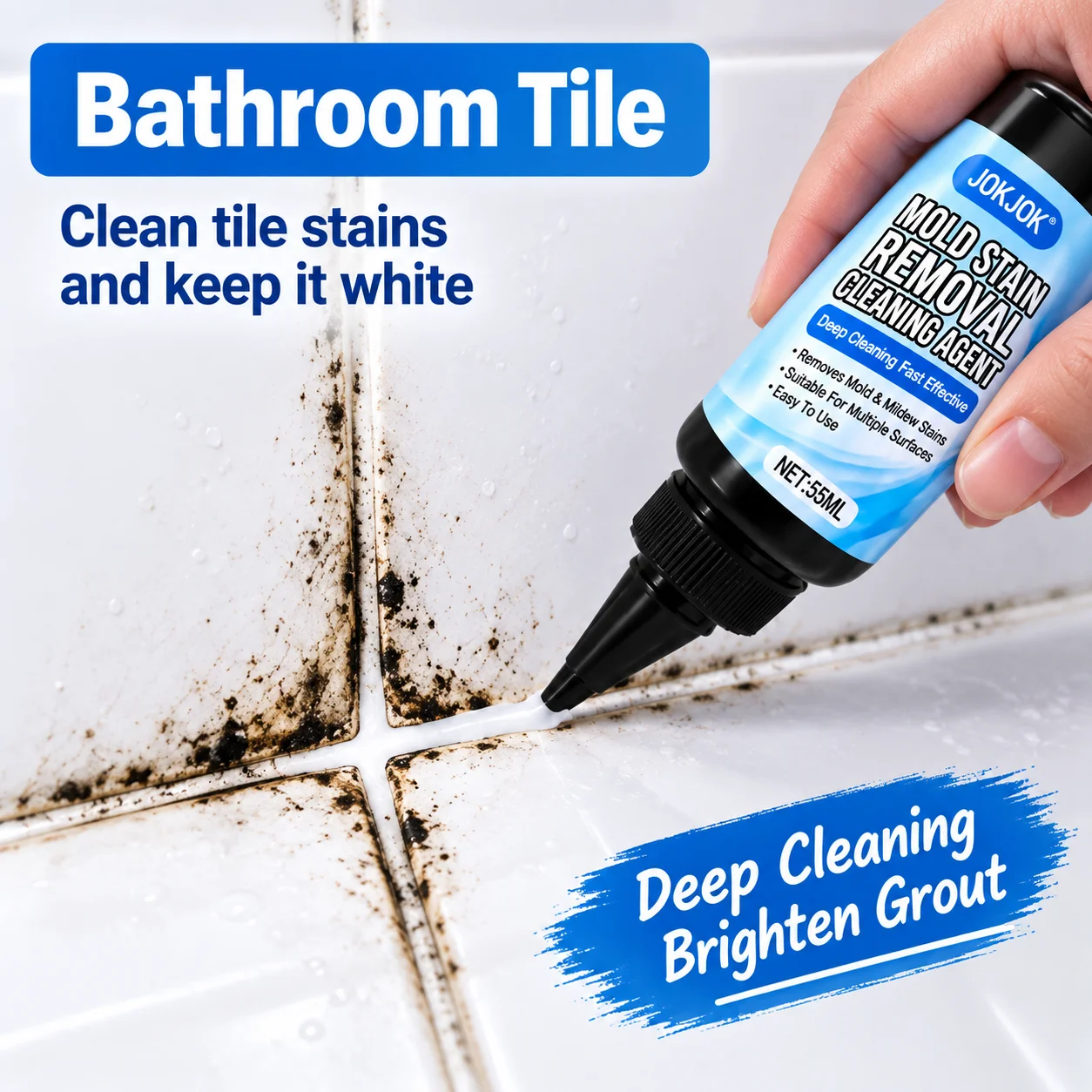 Mold Remover Gel Bathroom Grout Cleaner Black Mold Stain Removal Agent For Shower Tile Silicone Sealant Bathtub Edge Deep Cleani