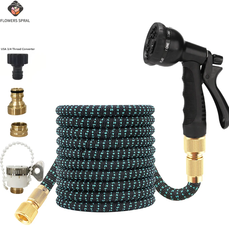 Expandable Magic Hose, High-Pressure Water Gun, 8-Function, Telescopic Water Pipe, Multi-Purpose For Car Washing And Lawn Care