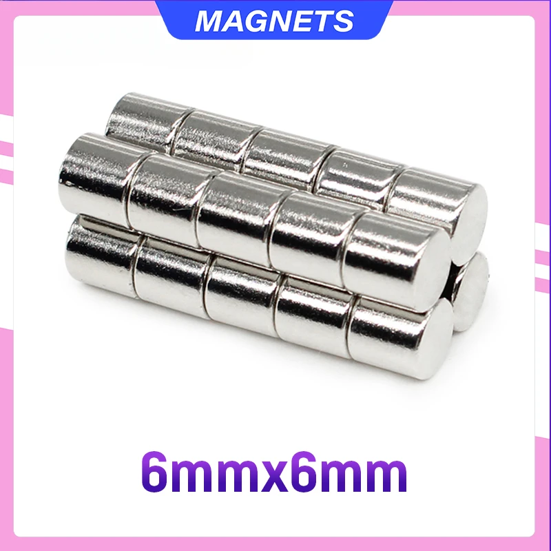 20/50/100/150/200/300PCS 6x6 mm Round Strong Powerful Magnetic Magnet N35 Permanent Neodymium Magnet Disc 6x6mm 6*6 mm