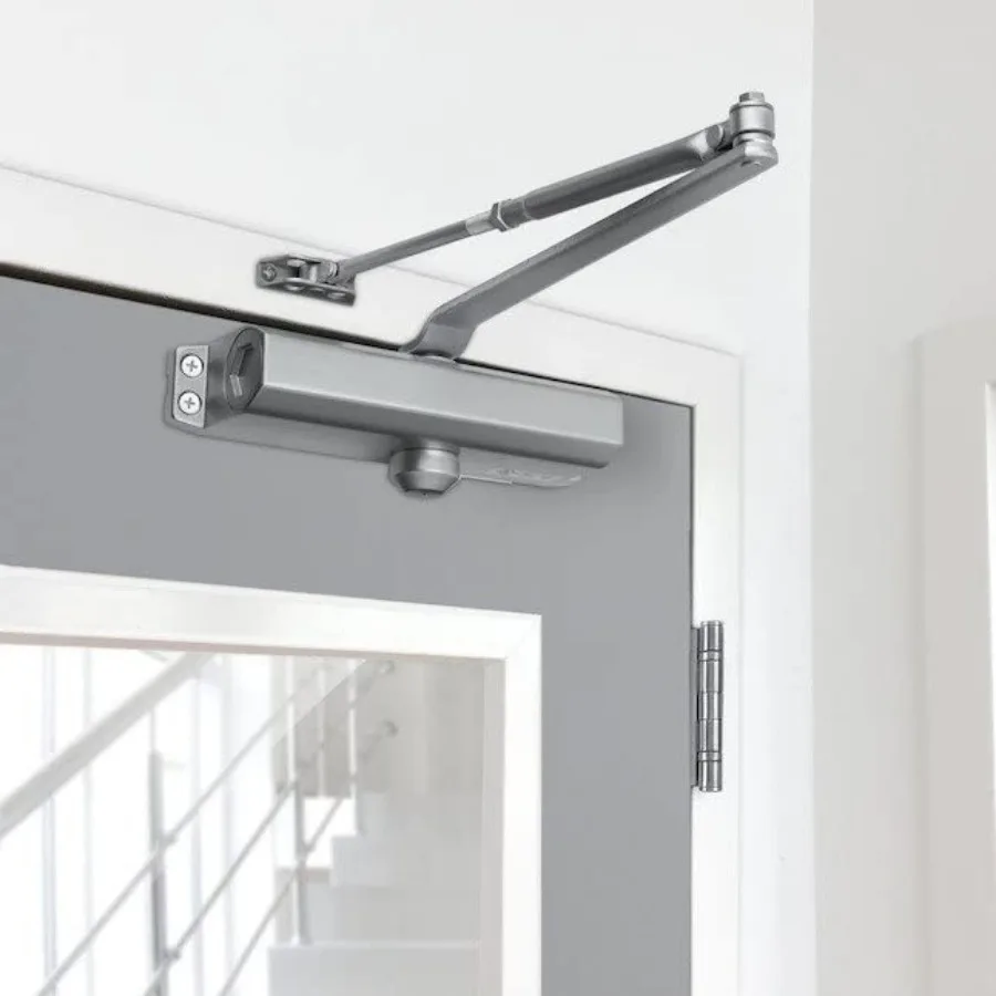 complete door closer installation example
