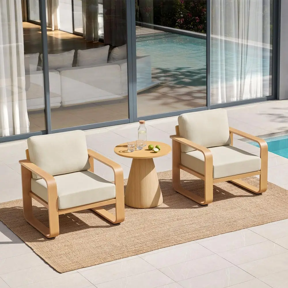 

Outdoor Chairs Set of 2, Outdoor Furniture Set with 6.3in Thick HighResilient Cushions amp 100 Aluminum Frame, Modern Outdoor P