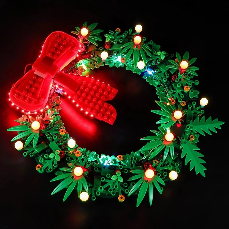 Juego de iluminación LED adecuado para LEGO Christmas Wreath coleccionable 40426 (no incluye bloques de construcción)