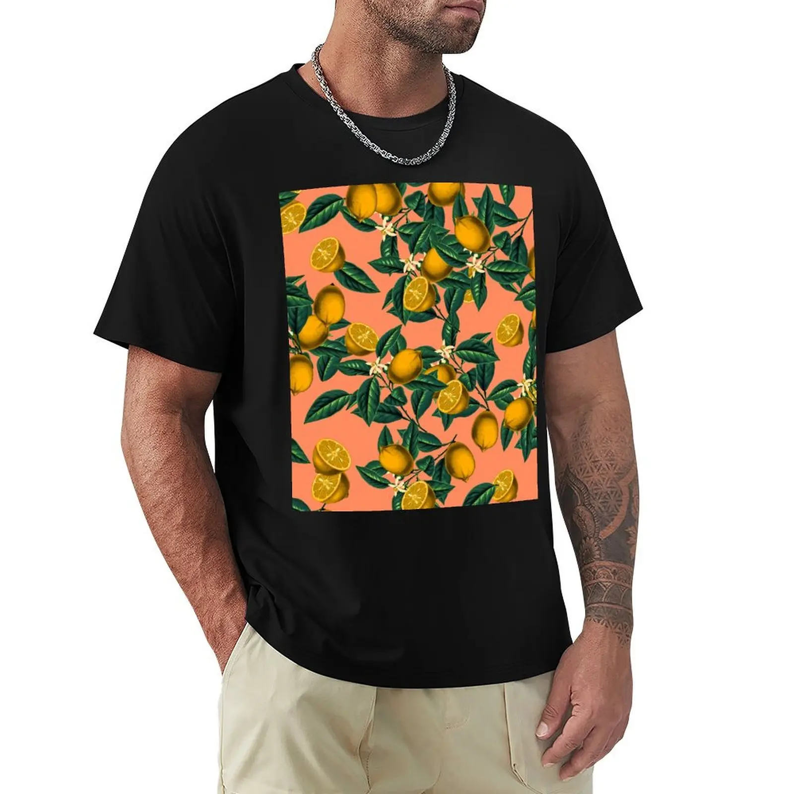 Lemon and Leaf T-Shirt Heavy Duty Casual Work Tee