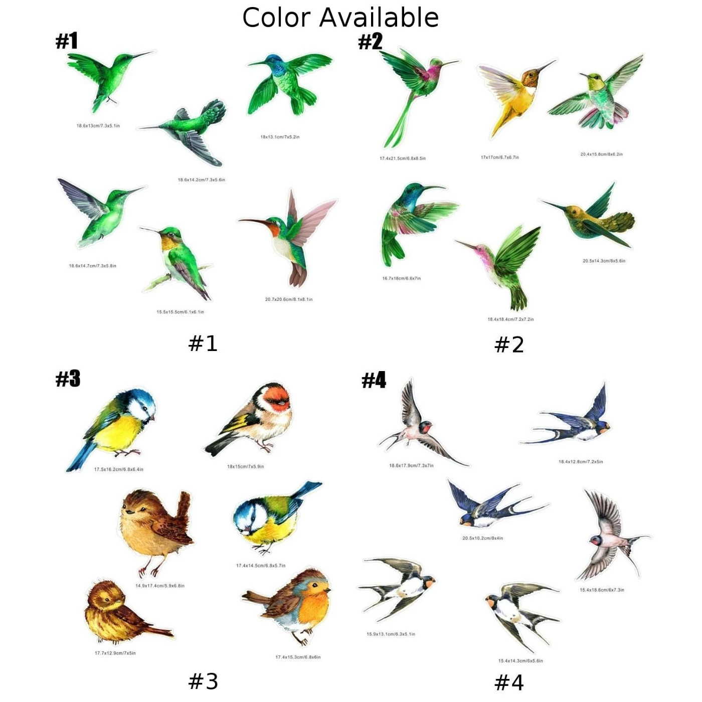 6Pc/Set Bird Anti-collision Warning Stickers Electrostatic Glass Film Bird Sticker PVC Film Window Film Home Glass Decorative