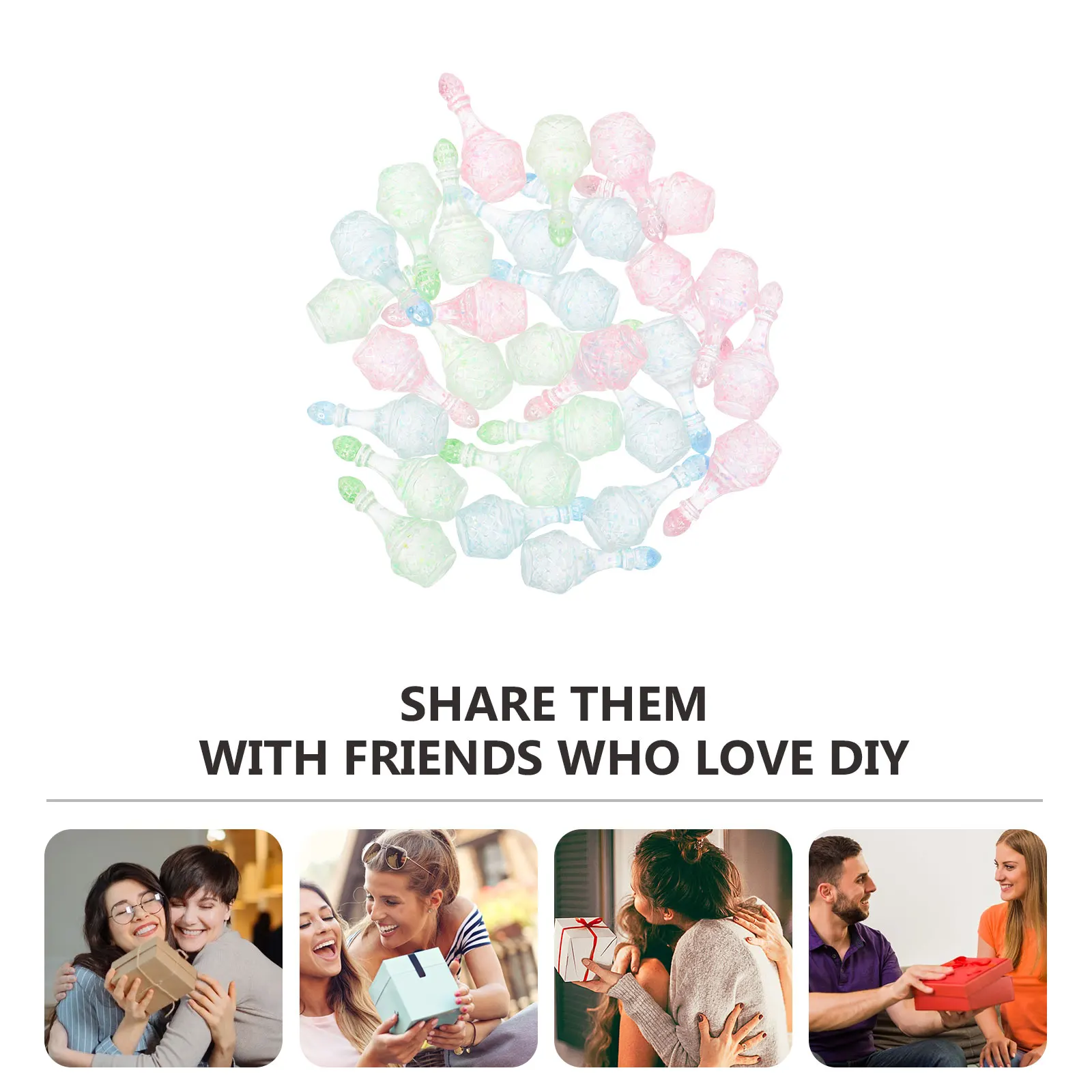

30pcs Resin Hair Band Diy Charms Phone Case Decor Creative Bottle Craft Ornaments Mini Decoration Accessories Wedding Christmas