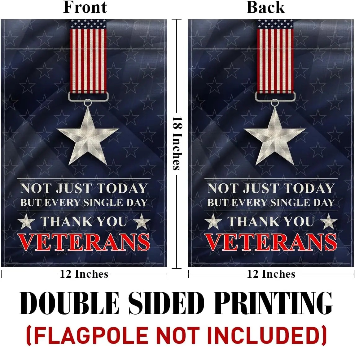Memorial Day Patriotic Garden Flag 12x18 Inches - 250th Anniversary USA Independence Day Garden Flags Double Sided for Veter IIC