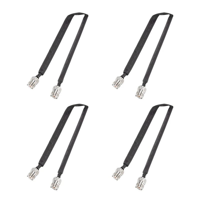 

4X Window Pass Through Flat RF Coaxial Cable SO239 UHF Female To UHF Female 50 Ohm RF Coax Pigtail Extension Cord 20Cm