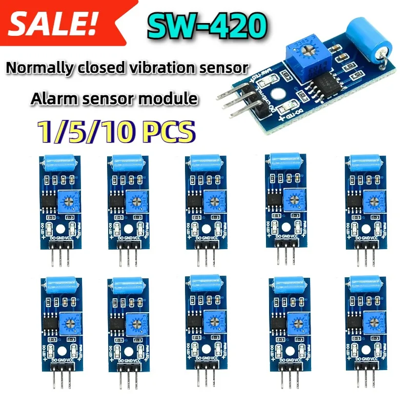 1-10Pcs SW-420 Normally Closed Type Vibration Sensor Module Alarm Sensor Module Vibration Switch SW-420 for Arduino