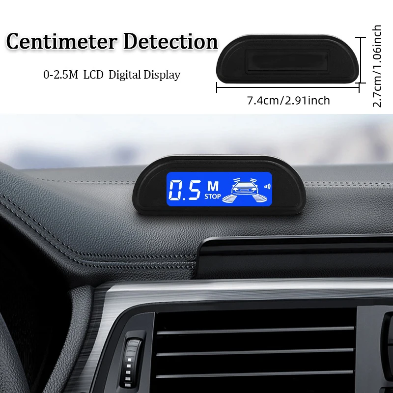 Hippcron Car Parking Sensors Parking Kit LED Display 22mm 4 Sensors Backlight Reverse Backup Radar Monitoring System 8 Colors