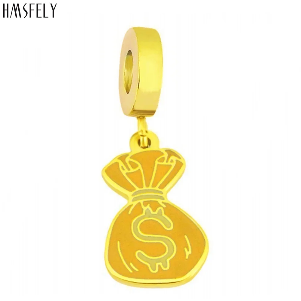 HMSFELY Money Bag Design Pendant For DIY Bracelet Necklace Jewelry Making Accessories Women Bracelets Parts