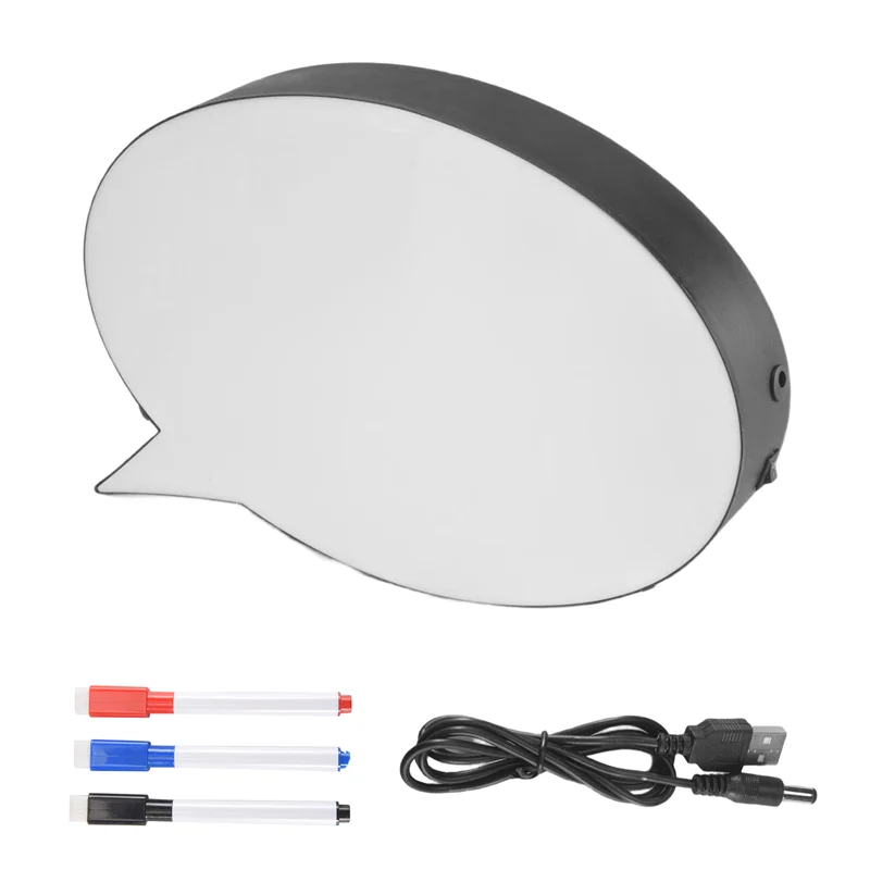 B23B Led Message Handwriting Letter Light Box Speech Bubble Shape Writing Board Add 1 Pen For Birthday Party Wedding