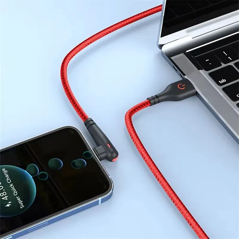 120W USB To Type C Cable 90 Degree Elbow Mobile Phone Fast Charging For Xiaomi Redmi Huawei Mate 40 30 Phone Charging Cord