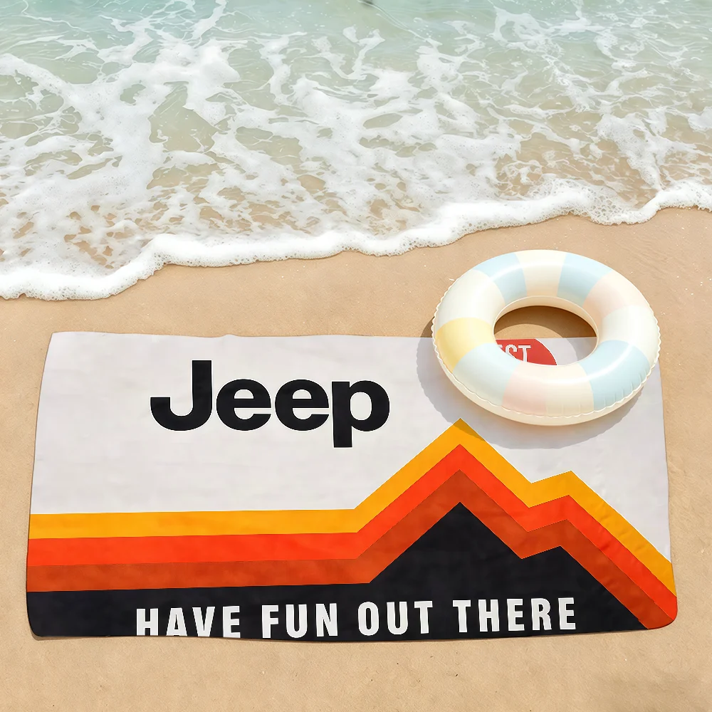 Fashion J-Jeep Towel Soft Lightweight Anti-Sand Large Beach Towel Quick-Drying Bath Sports Family