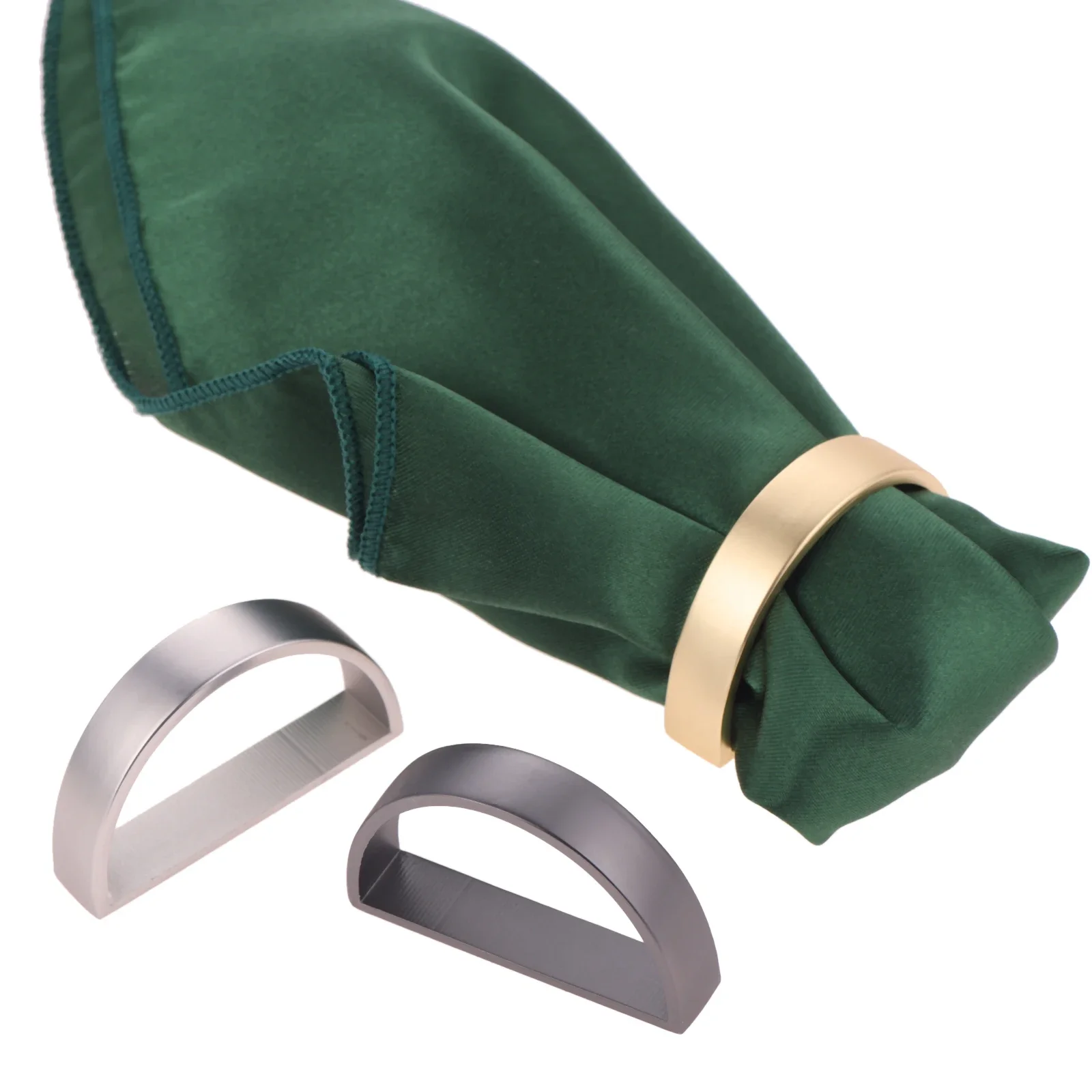 

6Pcs Zinc Alloy Napkin Rings Semicircle Napkin Cloth Holder for Wedding Banquet Thanksgiving Table Settings Serviette Buckles