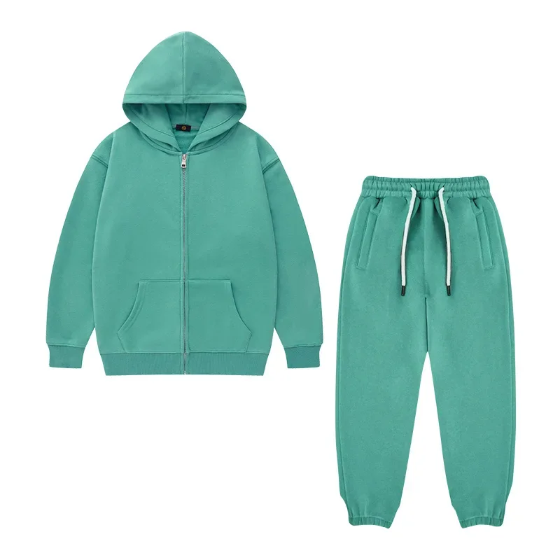 Kids Tracksuit 2024 Autumn Cotton Hoodies Sweatpants 2pcs Set for Boys Girls Zipper Jackets Casual Sportswear Children Clothing