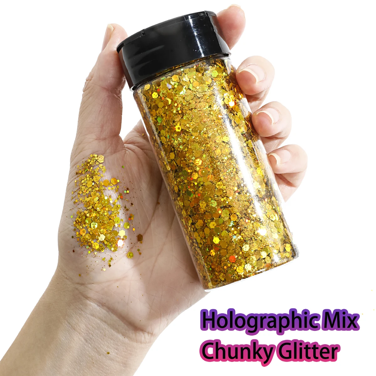 虹色の細かいキラキラ,80g, 1ボトル,キラキラパウダー,ホログラフィック,ミックスクラフト,フェスティバルデコレーション
