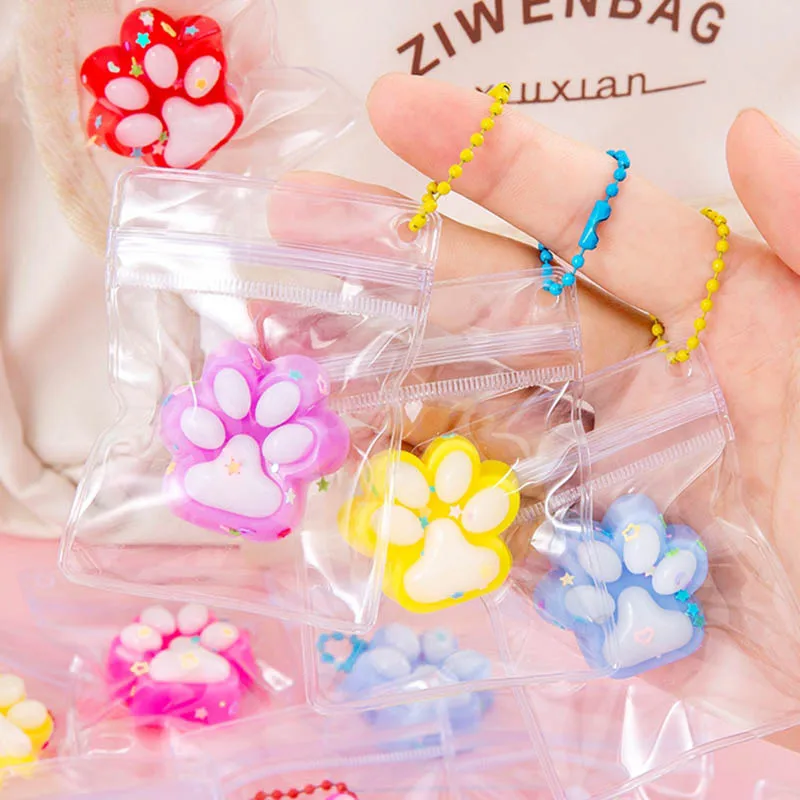 5 pçs mini bonito cristal pata de gato brinquedo macio mochi lantejoulas pata de gato espremer lento rebote brinquedo para crianças relaxamento alívio do estresse brinquedos