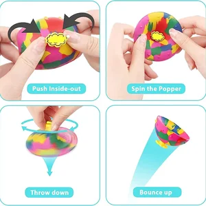 Anti-Stress Fidget toys for children, hip hop jump, half-side bouncing ball, outdoor fun, spinning camouflage, finger toy 10 Main Sales Half Water Sales - №10