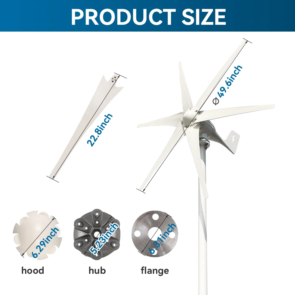 Imagem -04 - Windmill Turbine Generator com Controlador de Carga Mppt para Uso Doméstico Dynamo Energia 3kw 12v 24v 48v 3kw Dias de Entrega ue Entrega