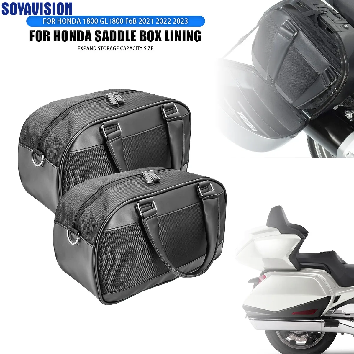 

Motorcycle Saddle Bag Luggage Rack Liner Set Trunk Saddlebags For Honda Goldwing Tour 1800 GL1800 F6B 2018 2019 2020-2024