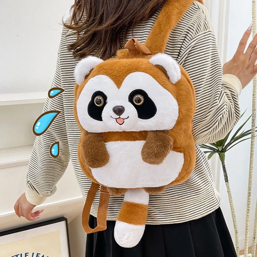 

Children's Gift Stuffed Animal Little Raccoon Backpack Large Capacity Soft Cute Camel Bag Cute Cartoon Cartoon Bag Party
