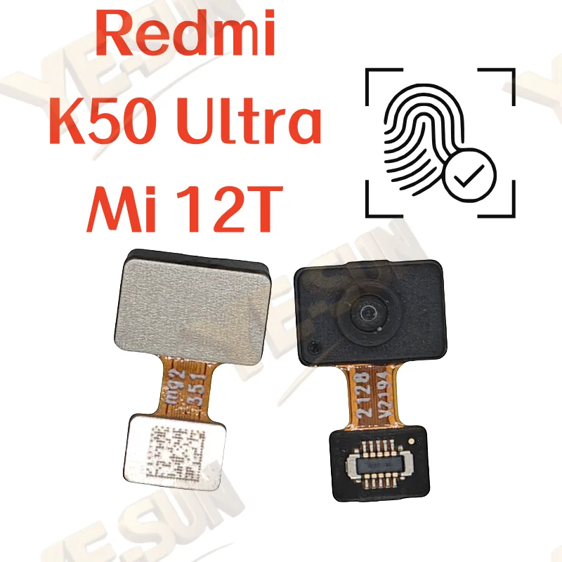 

For Xiaomi Redmi K50 Ultra / Mi 12T Fingerprint Sensor Home Return Key Menu Button With Side Power On Off Flex