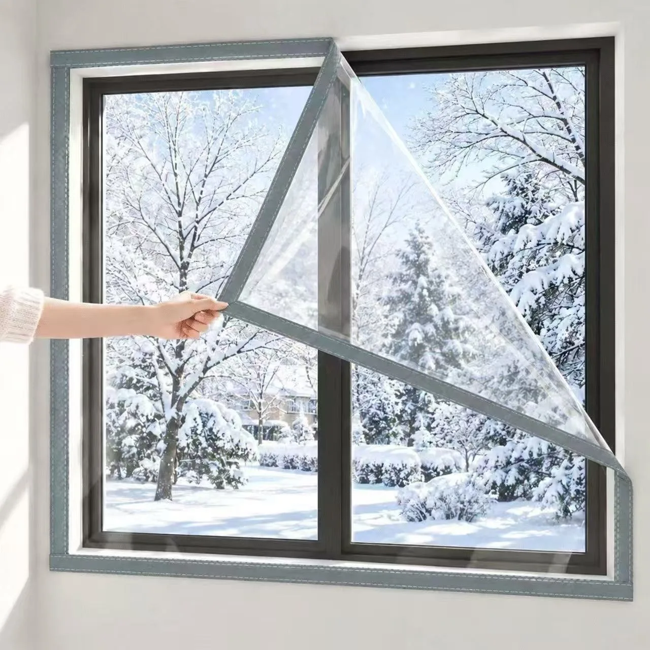 Window Windproof and Cold Proof Sealing Plastic Cloth Antifreeze Insulation Filmsealed Window Anti Leakage Curtain Self-adhesive