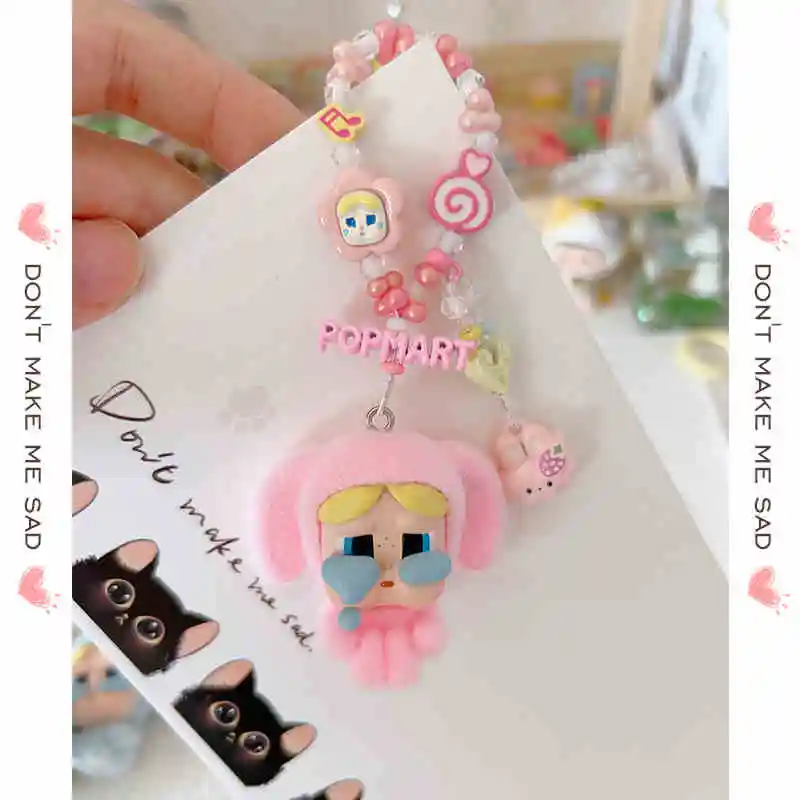 Mini Anime Figure Crybaby Series Alloy Cute Grain CryBaby Bag Hanging Mobile Phone Chain Handmade Collect Birthday Toy Gift