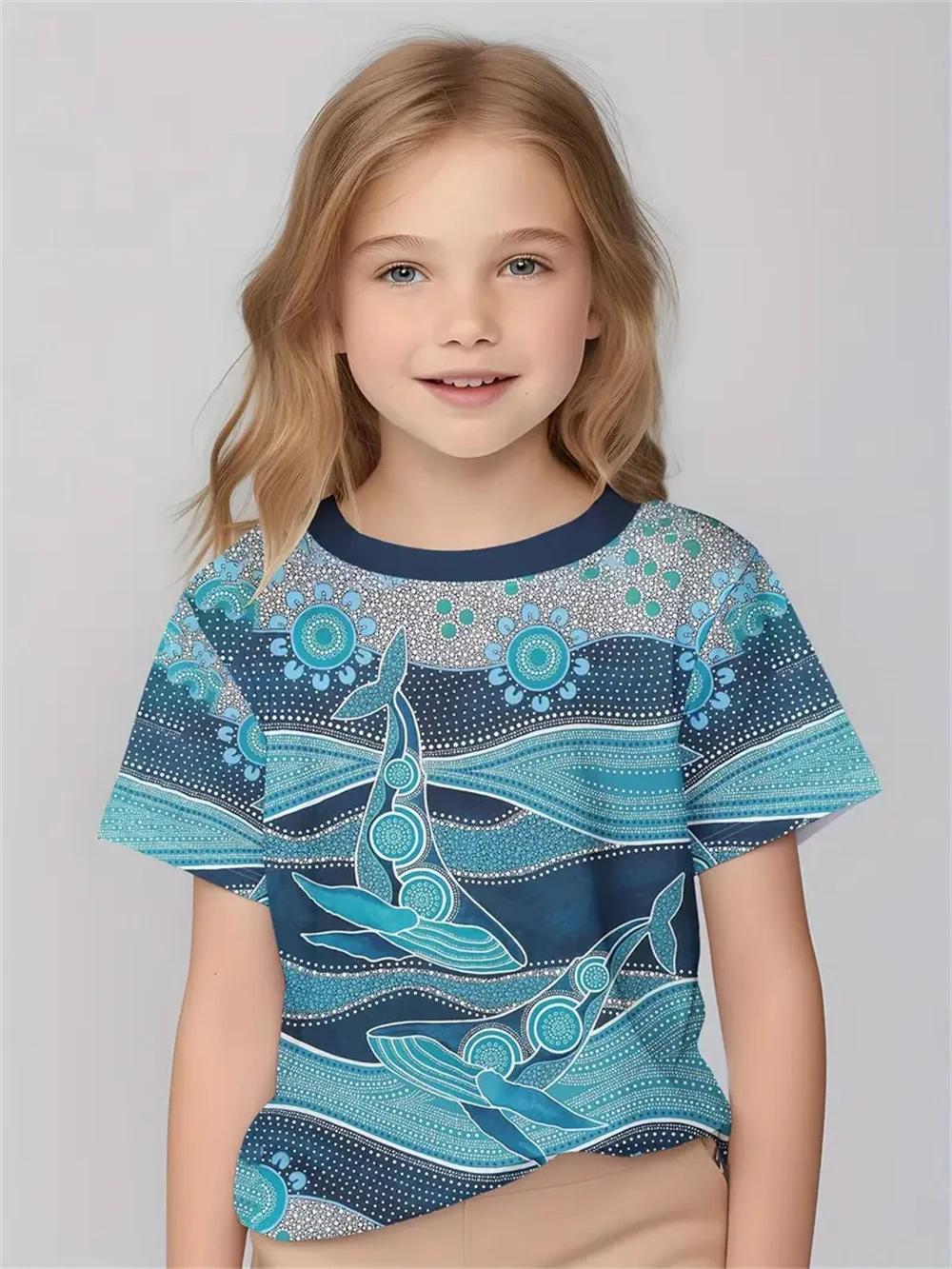 Camisetas divertidas y sencillas para uso diario para niñas, Toptee de manga corta con estampado 3d, ropa para niñas 2021, camisetas informales de moda