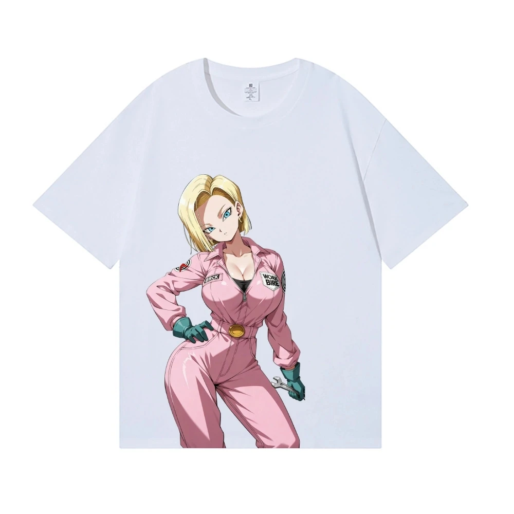 Dragon Ball Android 18 Japanese Style Classic Tee High-quality Streetwear Men's and Women's Summer New T Shirt