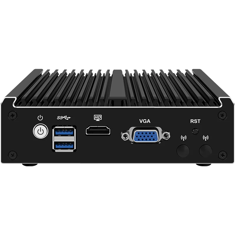 Desktop Mini PC Intel J4125 LPDDR4 2.5G Lans HDMI/VGA Dual display tanpa kipas Pc Mini untuk kantor