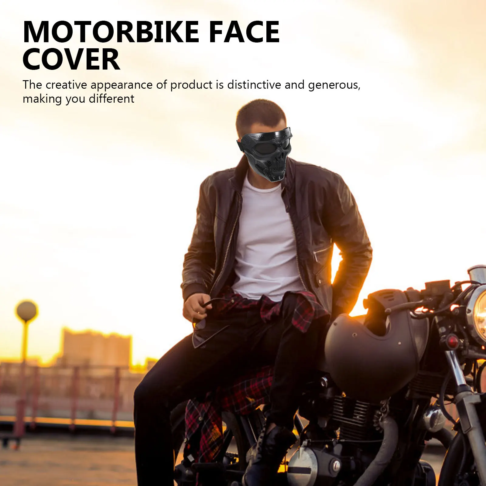 

Wind-Proof Face Cover Skull Shaped Goggle Face Muff Riding Motorbike Outdoor Winter Protection Winter Necessity