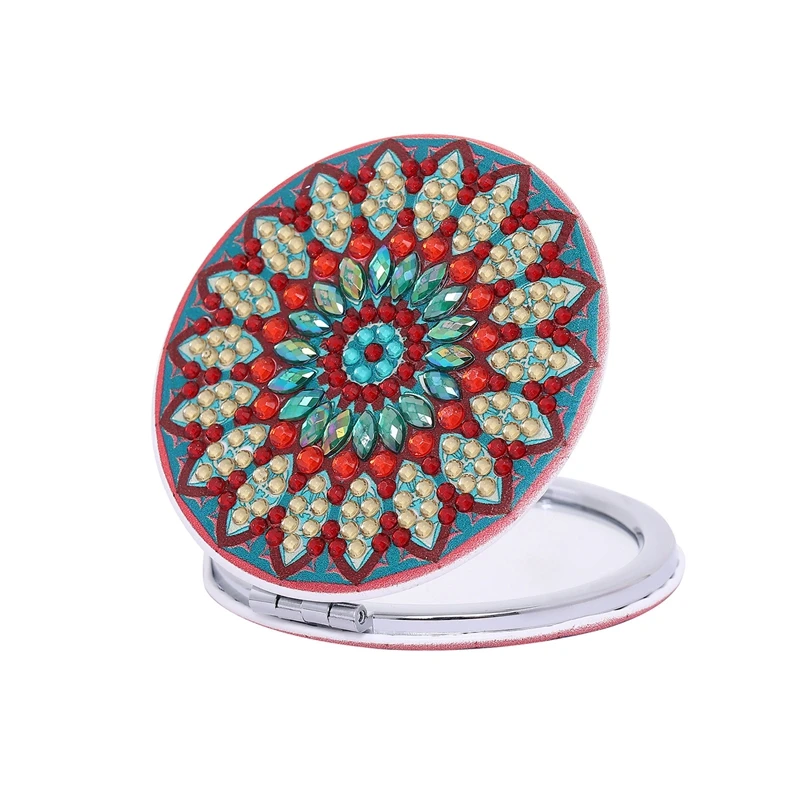 4Pcs Diamond Paint Mirror Compact Diamond Art Pocket Mirror For Adults Kids Beginners