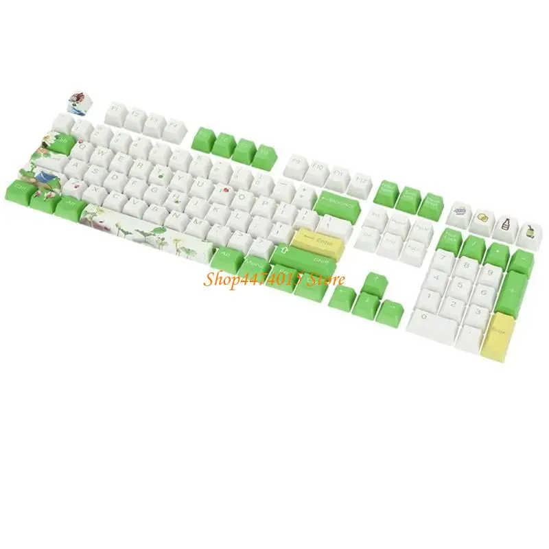 

K1AA PBT Keycaps 108-Key Lotus Flower Dye Sublimation OEM Mechanical Keyboard Keycap forCherry MX Switches