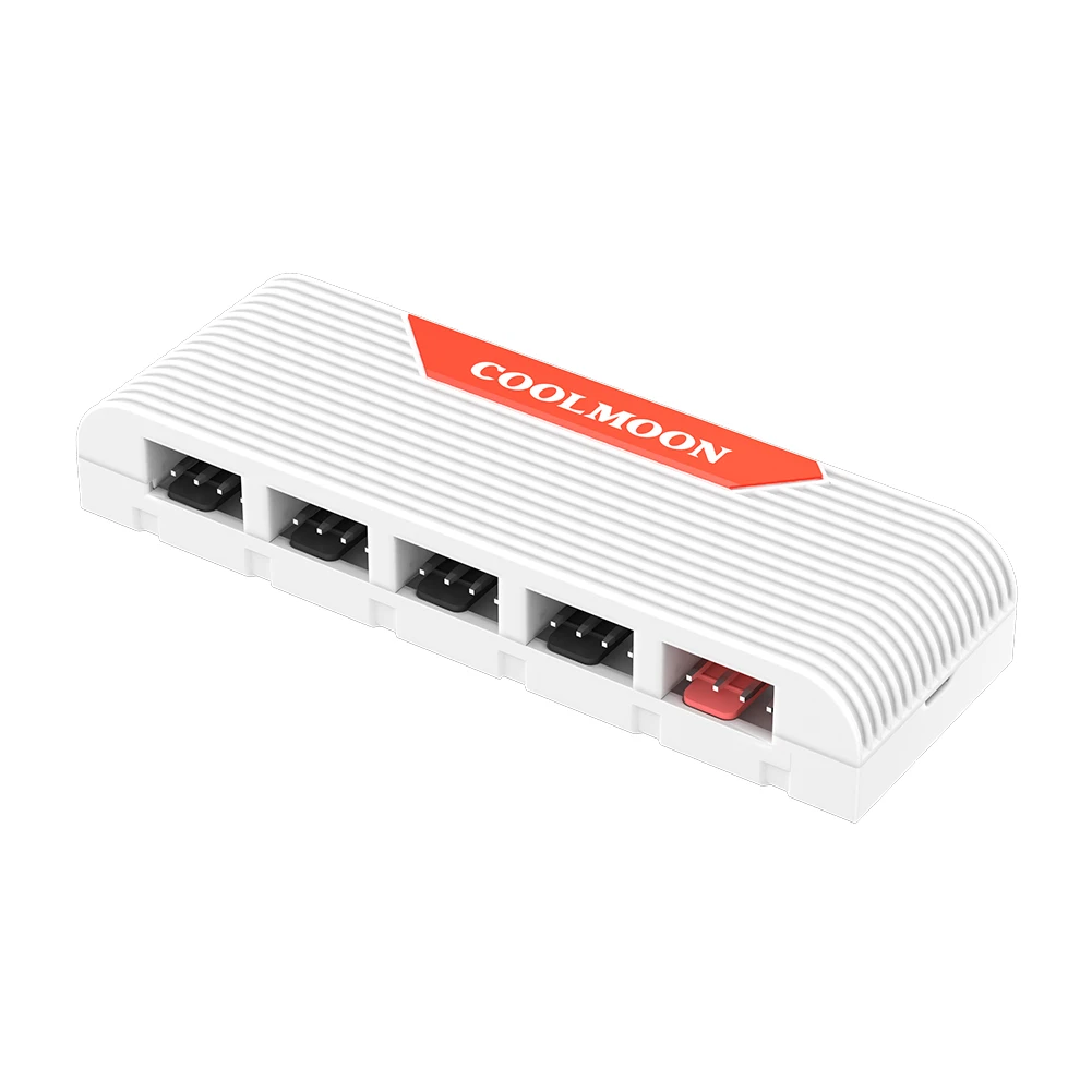 Contrôleur de ventilateur de refroidissement auto-adhésif Hub PWM 1 à 5 4 broches, séparateur de contrôleur ARGB alimenté par SATA pour ventilateur de boîtier PC