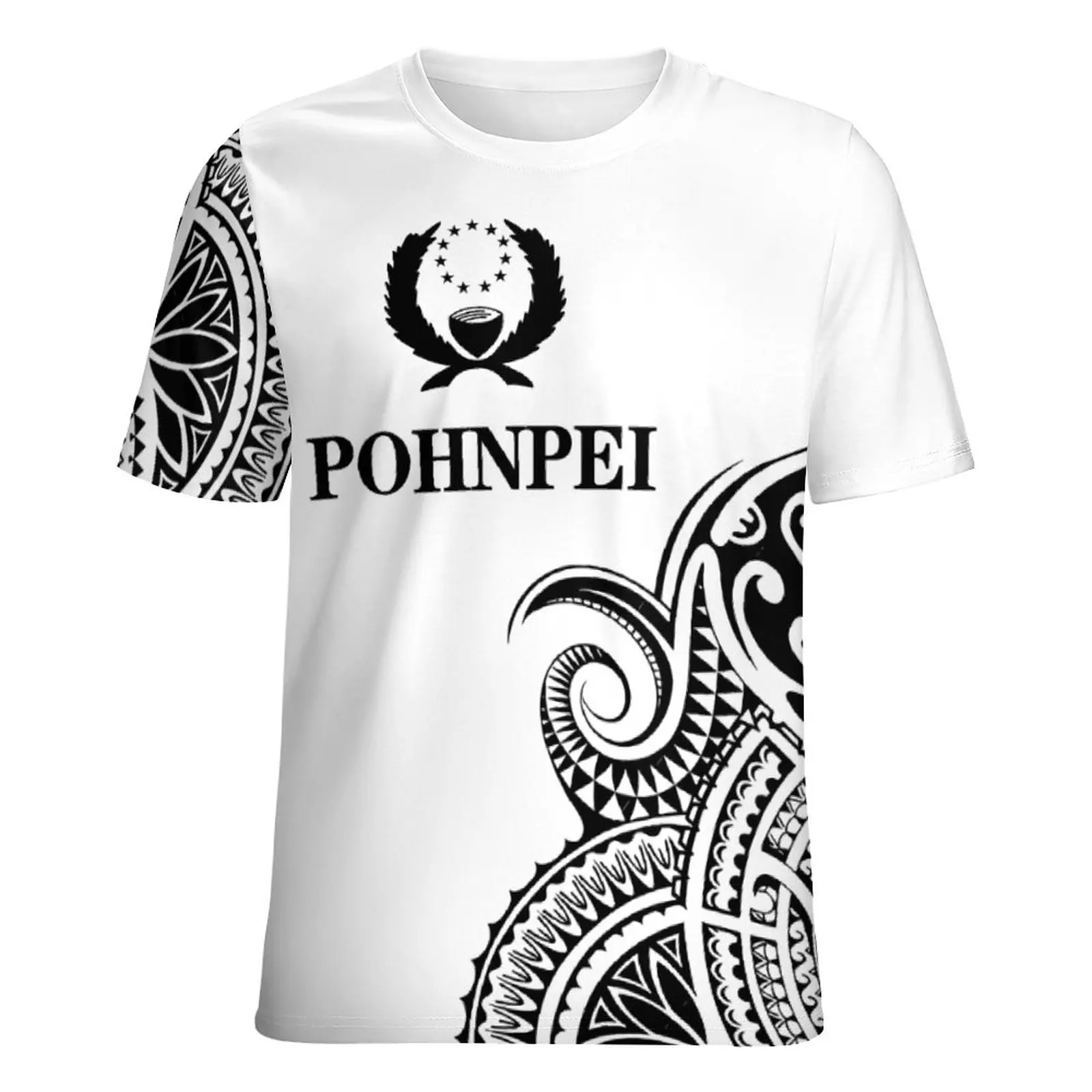 

Fashion HD print Custom Design Polynesian Traditional Tribal Pattern Polyester T Shirt Short Sleeve Comfortable Wholesale Men