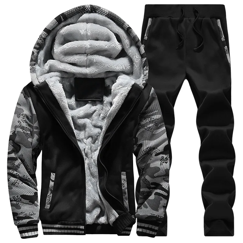 Men Sportswear Sets Spring Autumn New Hooded Suit Mens Sports Tracksuit Solid color Men's 2 Piece Set Sweatshirt+Sweatpants D62