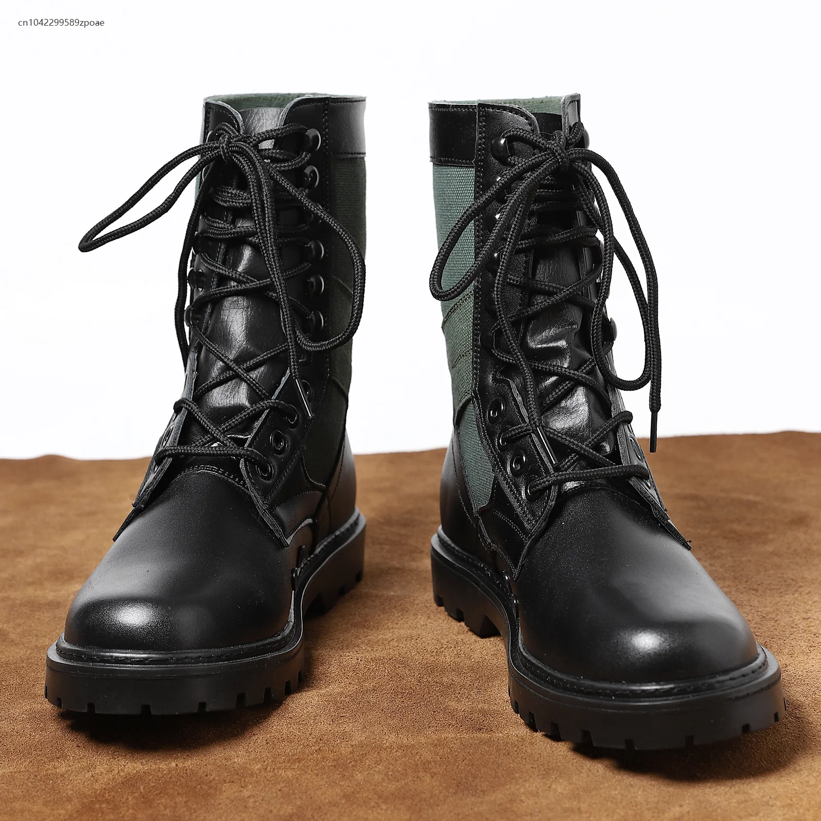 2025 الرجال أحذية عالية الجودة عالية الجودة جلدية أحذية كاجوال قماش الأحذية الدانتيل متابعة الصحراء حذاء من الجلد تسلق الجبال أحذية قتالية