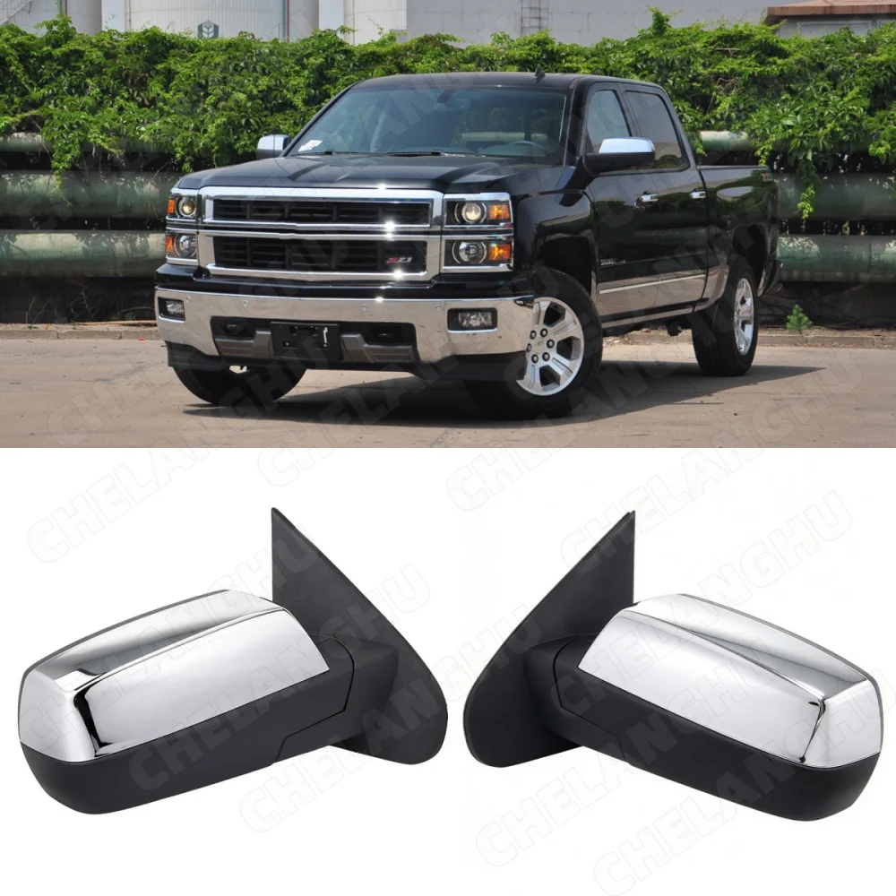 10Pin Side Mirror Assembly For Chevrolet Silverado 2014 2015 2016 2017 2018 Car-Styling Door Wing Side Rear Mirror Puddle Iight