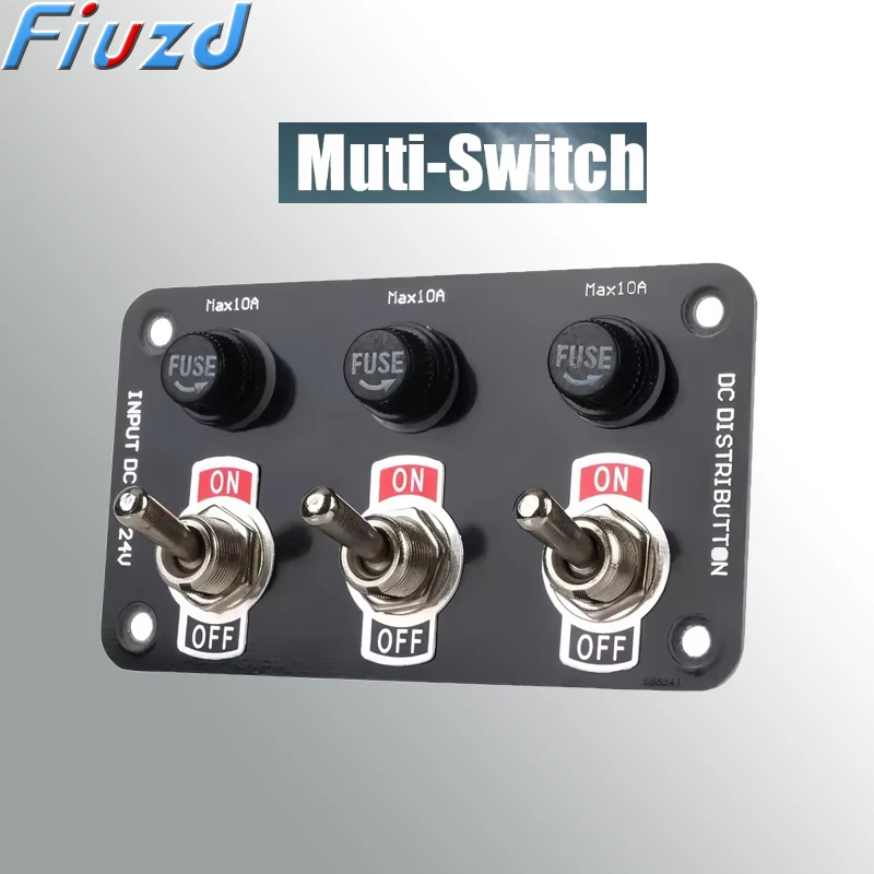 12V Racing Car Ignition Switch Panel Engine Start Stop Ignition Push Buttons LED Toggle Switch Panel Carbon For Truck
