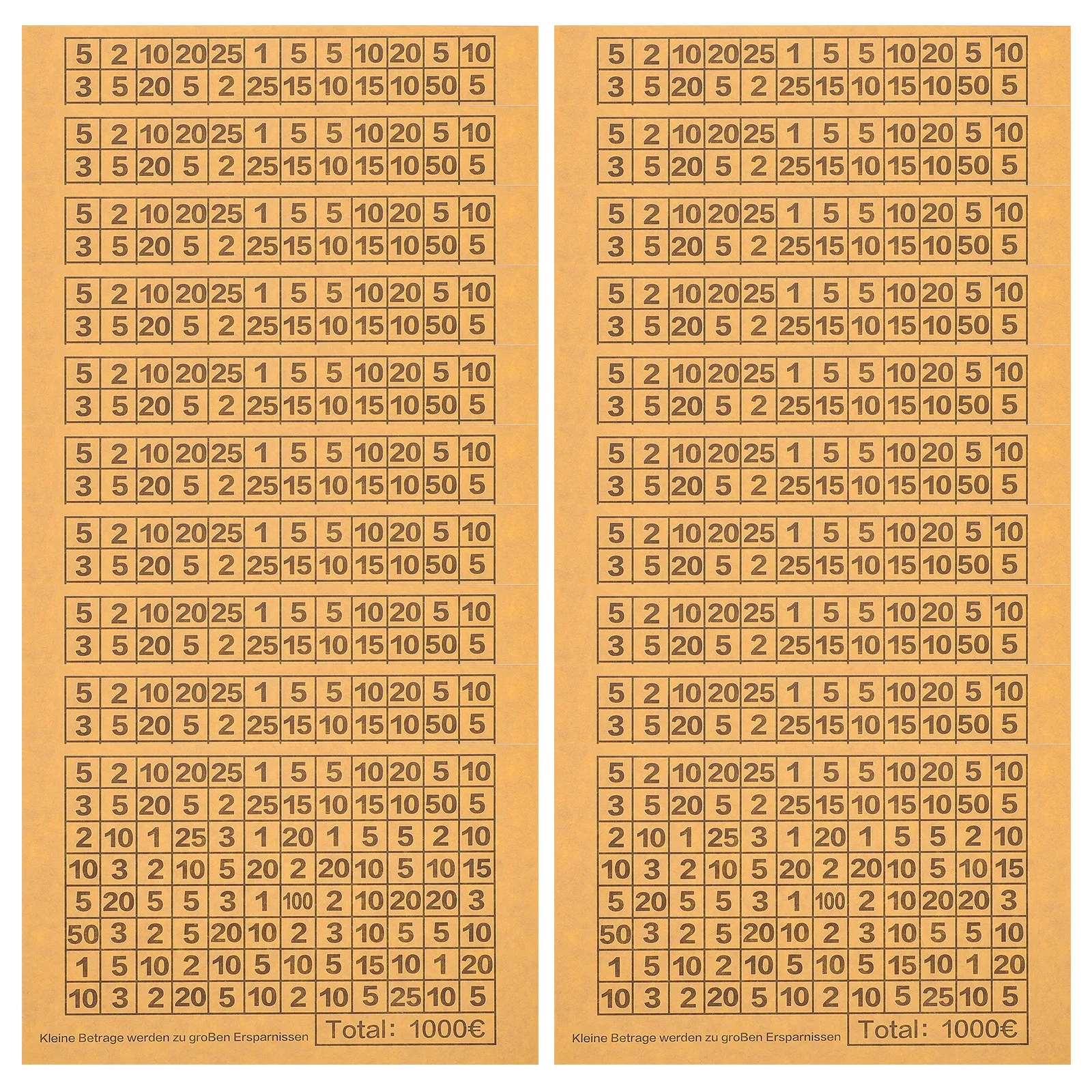 20Sheets Adhesive Number Stickers for Savings Jars Coin Banks Financial Goal Tracking Decor DIY Money Box Decoration