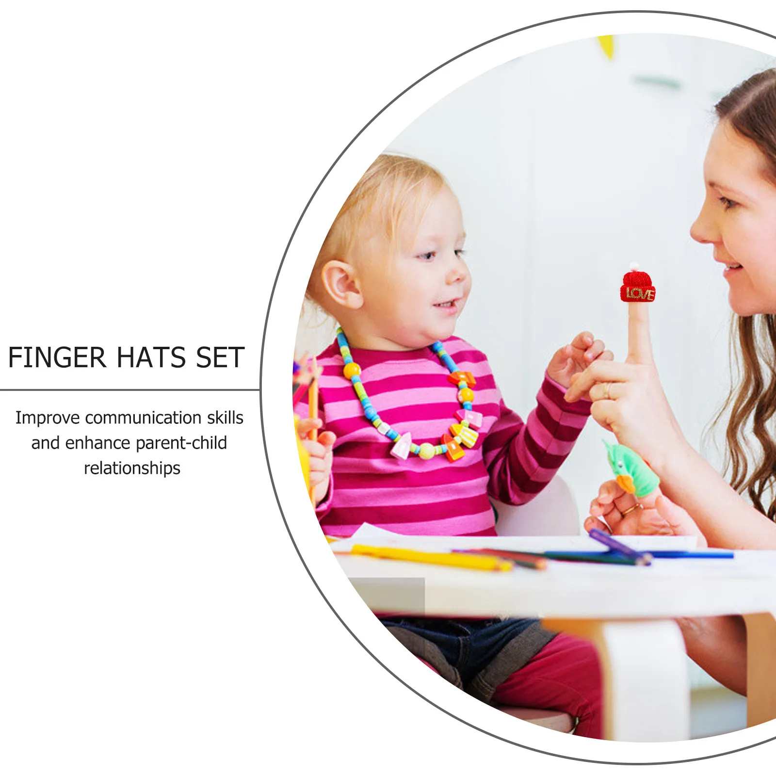 10 Piezas de Gorros de Dedo Tejidos con Diseño de Letras Doradas con Temática Navideña para el Desarrollo Cerebral de los Niños, Habilidades de Comunicación, Interacción Padres-Hijos