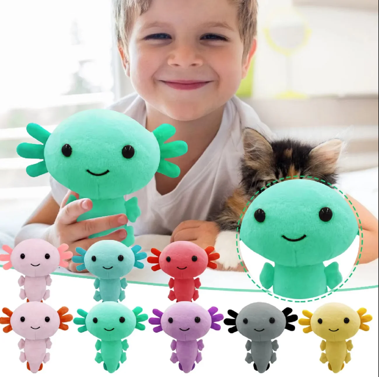 لعبة قطيفة السمندل اللطيفة مقاس 20 سم؛ دمية السمندر القطيفة؛ حيوان؛ لعبة محشوة السلمندر الوردي.