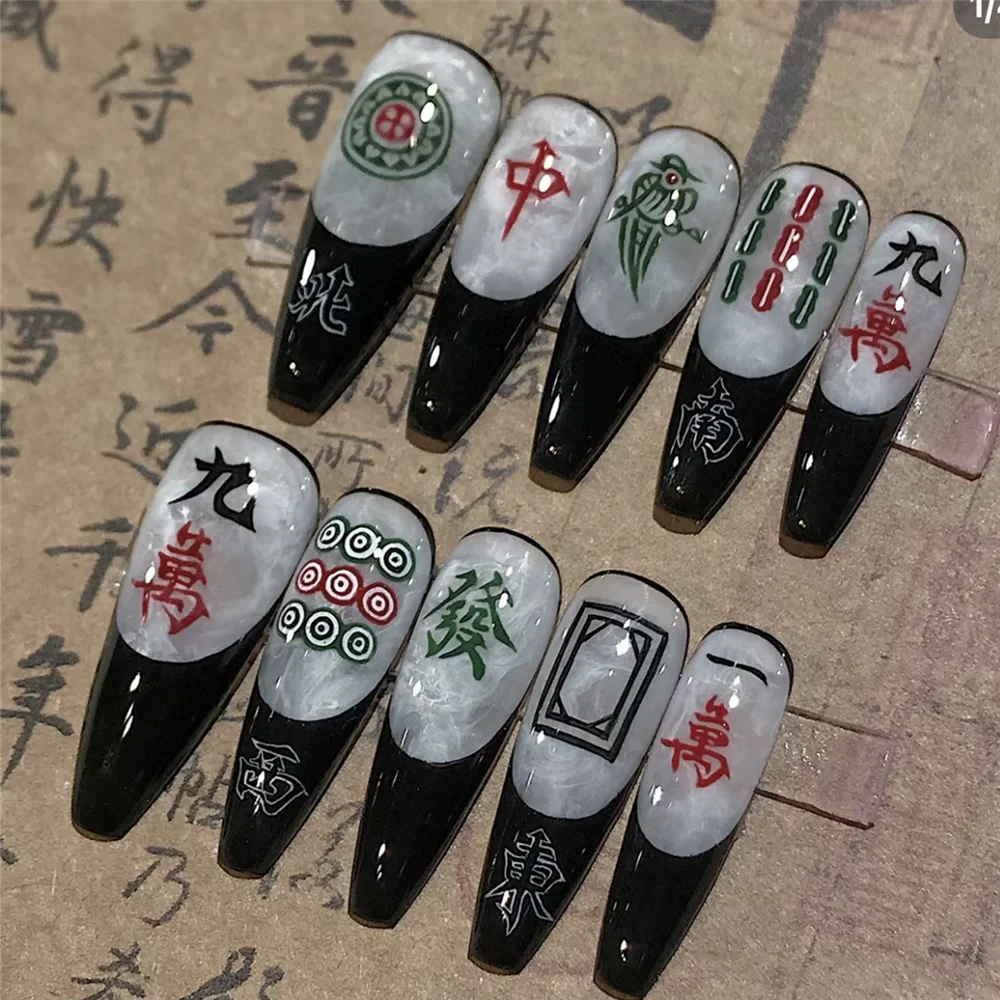 TSC-565  MG190105-13  Mahjong Poker  DIY  3D Back glue Nail Art Stickers Decals Sliders Nail ornament decoration