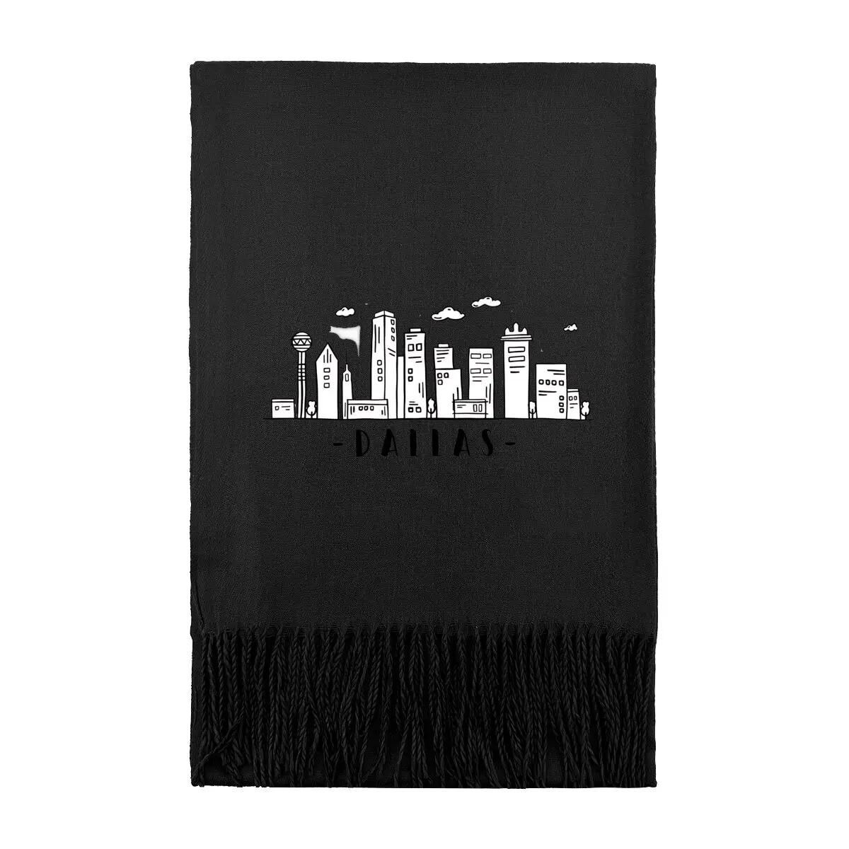 

Dallas Skyline Art - красный графический минималистичный модный длинный шарф, теплый