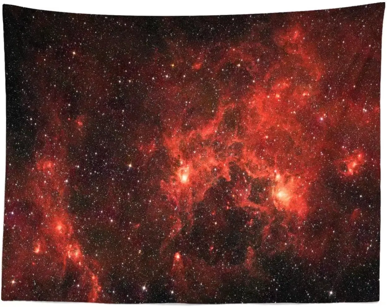 Galaxy Stars Tapestry Wall Hanging Universe Outer Space Red Starry Sky Tapestry Wall Decor Psychedelic Galaxy Nebula Wall